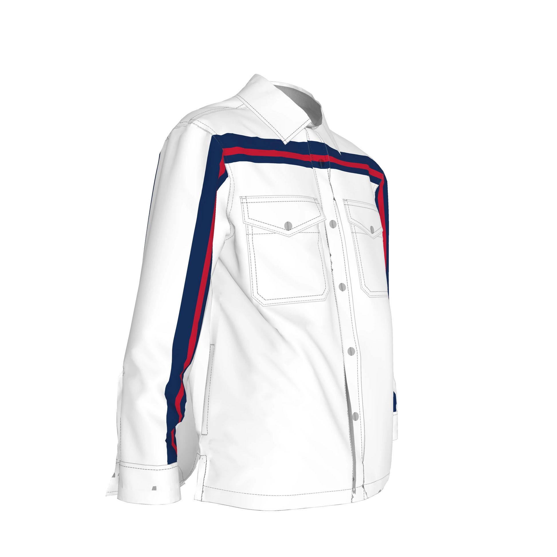 Blue & Red MotoStripe™ Snap Shirt Jacket