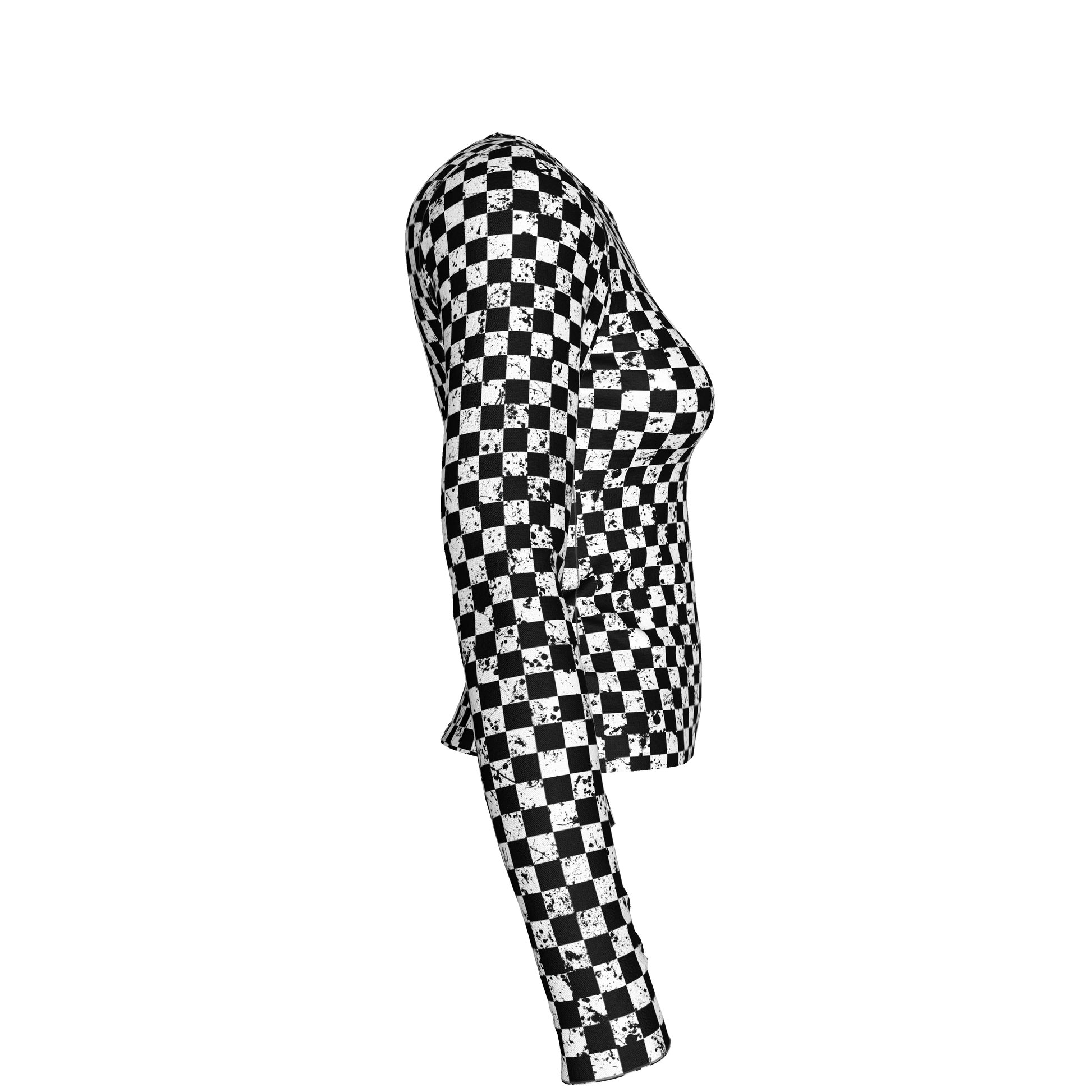 Chequered Splat Long Sleeve Tshirt