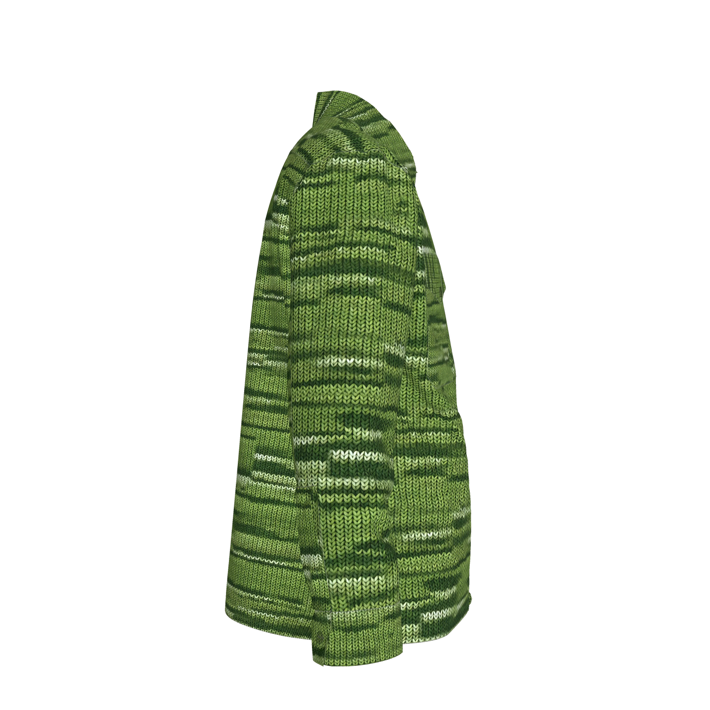 Green🌱🧶Knit Shirt Jacket — Variegated Corduroy Faux Knit 🌿🟩