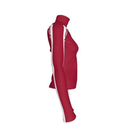 ❤️🤍 Crimson Red + White MotoStripe™ Turtleneck 