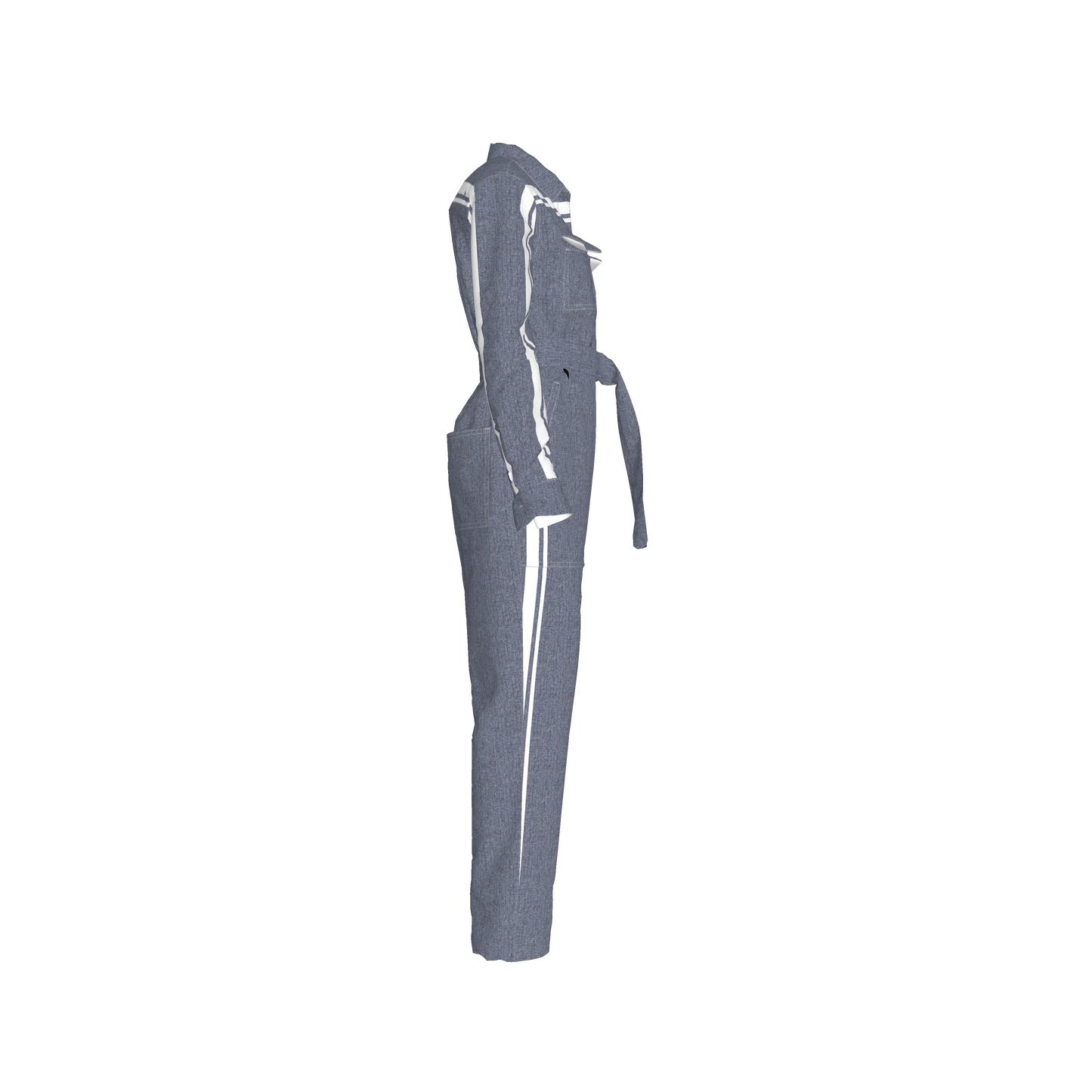 Acid Denim MotoStripe™ Button Jumpsuit