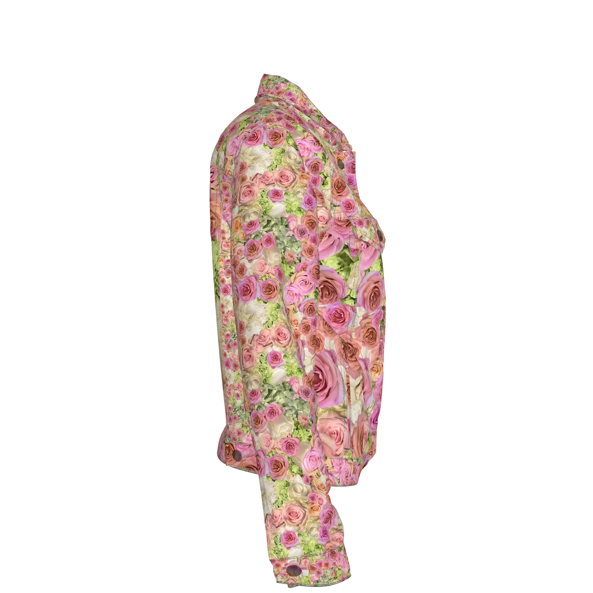 Rose & Hydrangea Women’s Jean Jacket 🌹🌸💚 