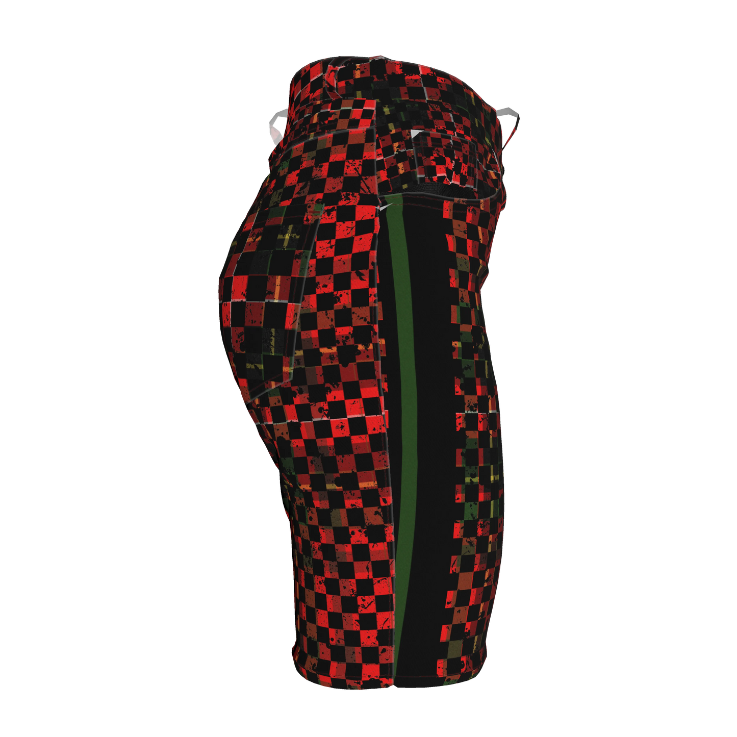 Chequered Splat MotoStripe™ Jean Shorts