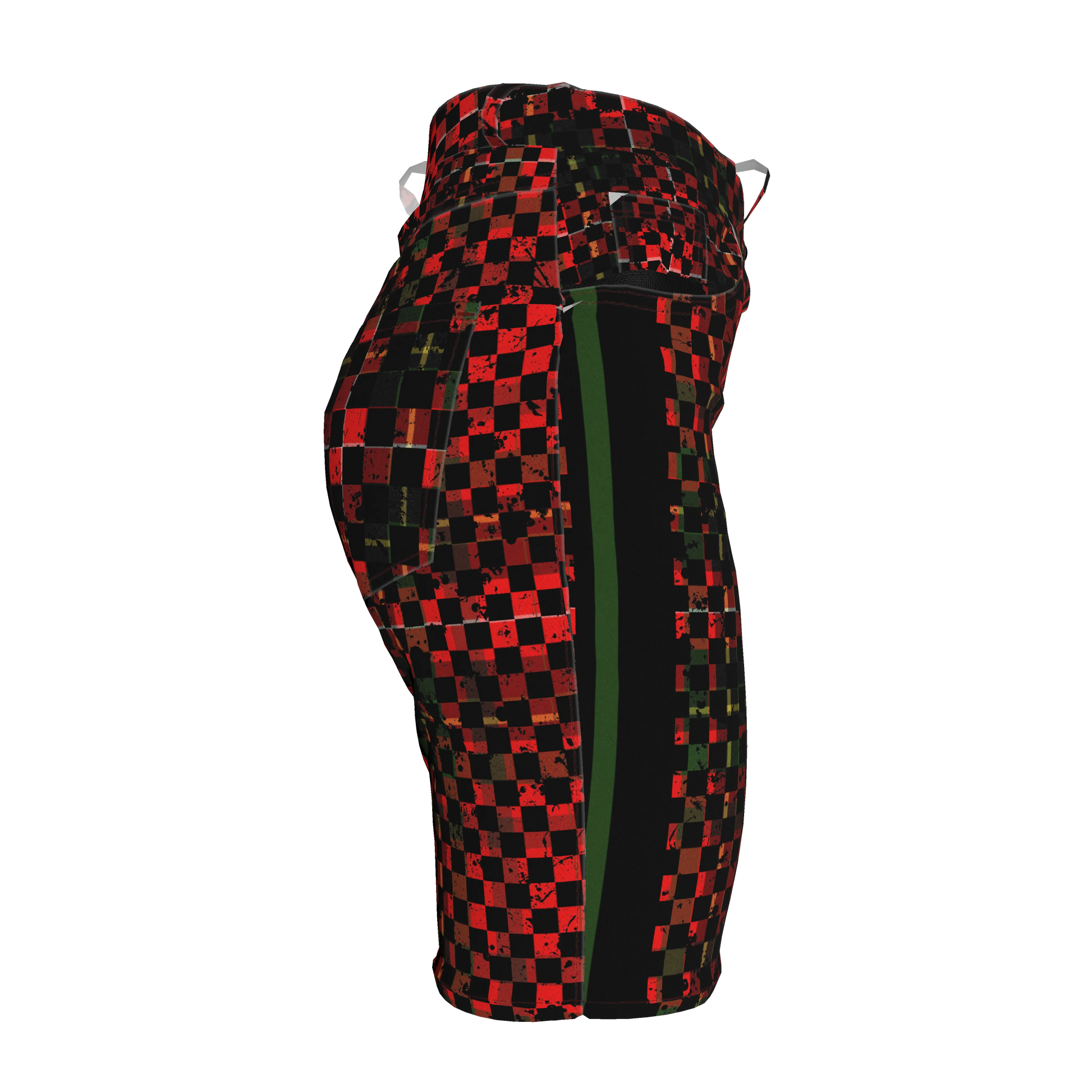 Chequered Splat MotoStripe™ Jean Shorts