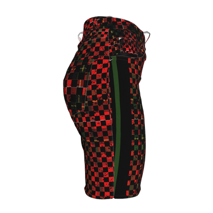 Chequered Splat MotoStripe™ Jean Shorts