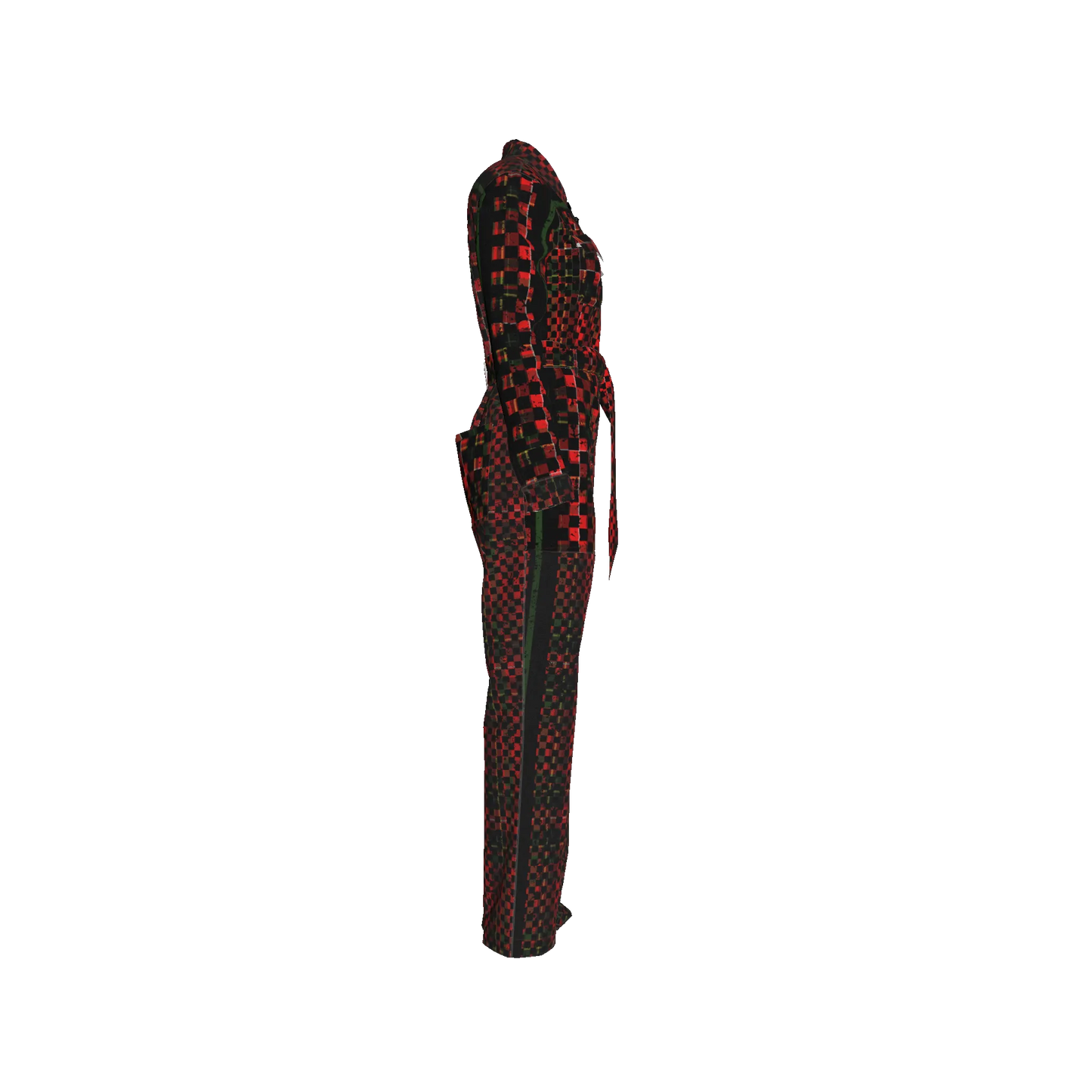 Tartan Chequed Splat MotoStripe™ Zip Jumpsuit