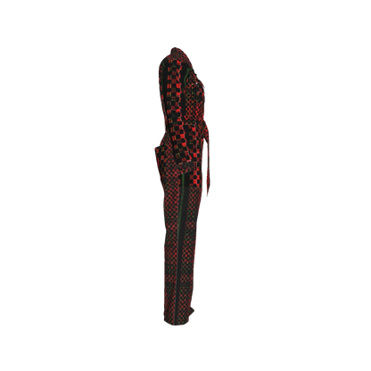 Tartan Chequed Splat MotoStripe™ Zip Jumpsuit