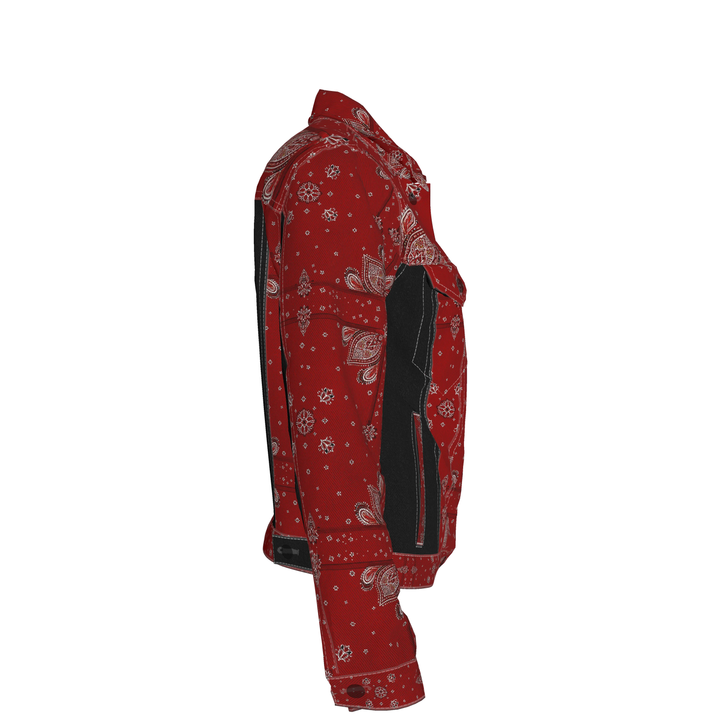 Red Bandana Women's Jean Jacket