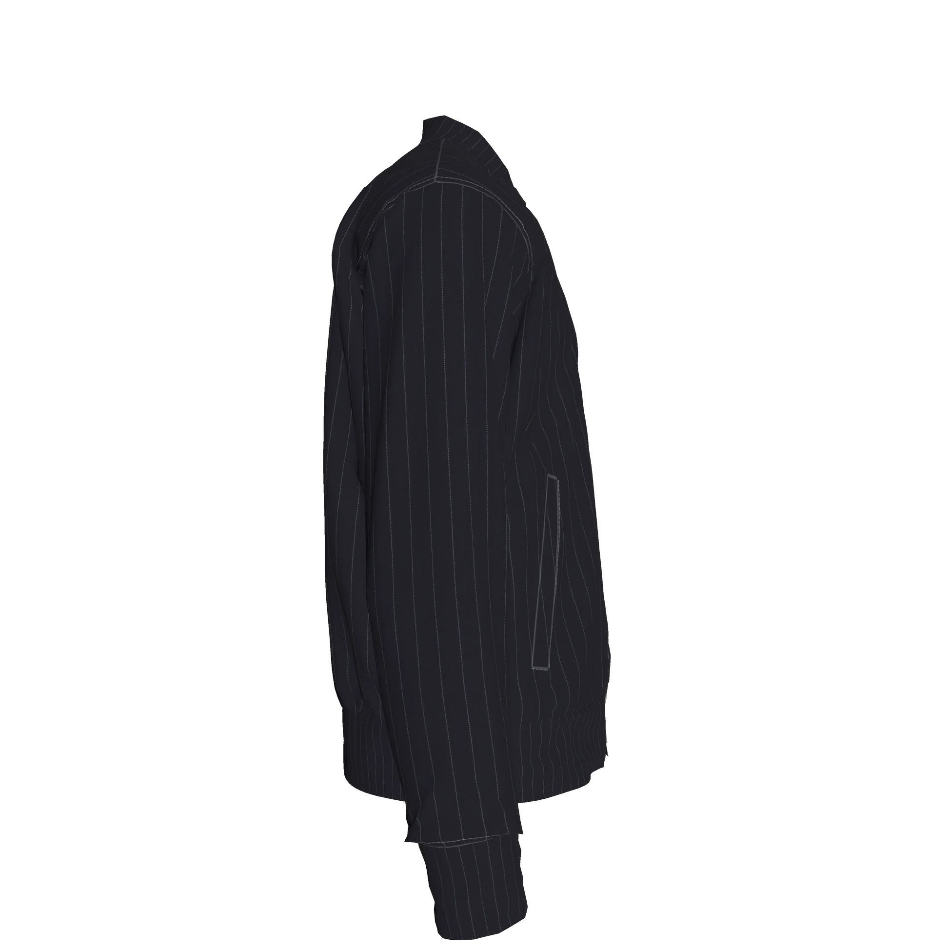 The Navy Pinstripe Snap Terry Baseball Jacket ⚾💙