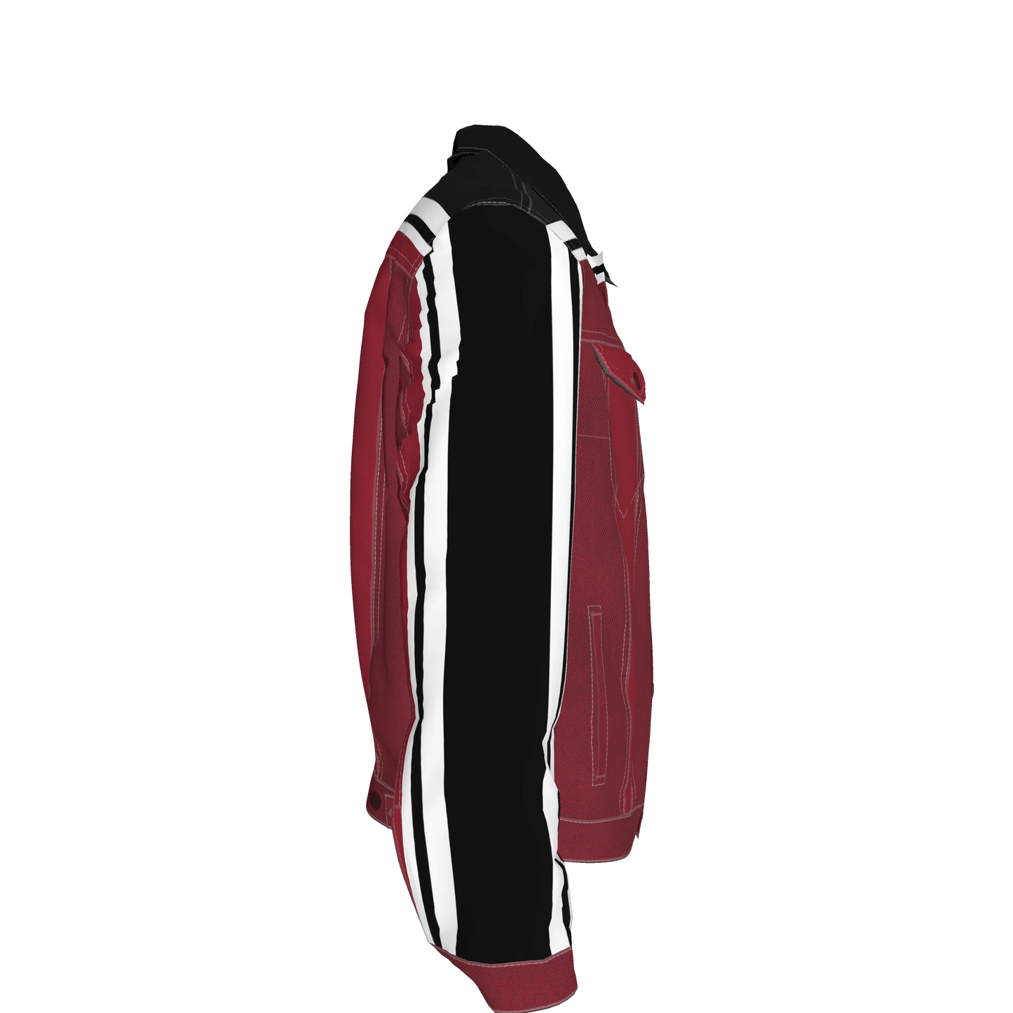Crimson MotoStripe™ Jean Jacket