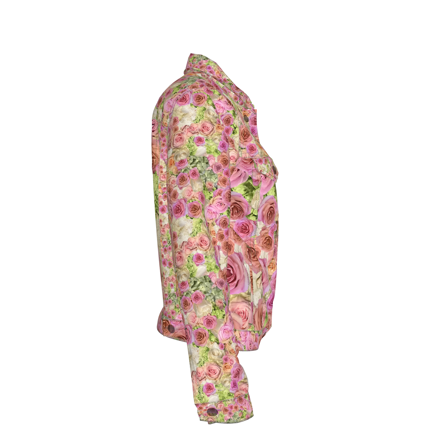 Rose & Hydrangea Women’s Jean Jacket 🌹🌸💚 