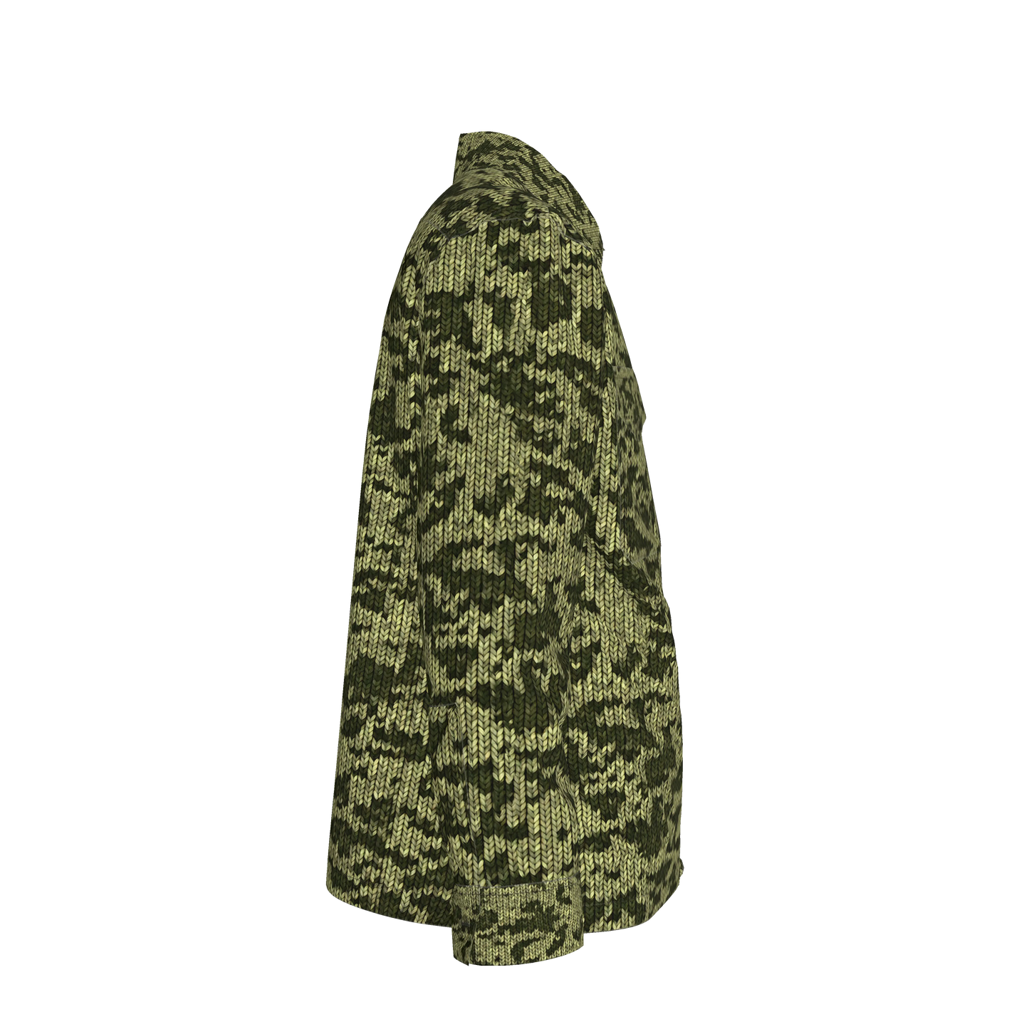 Forest Green🌲🧶Faux-Knit Denim Shirt Jacket 