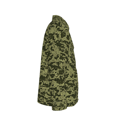 Forest Green🌲🧶Faux-Knit Denim Shirt Jacket 