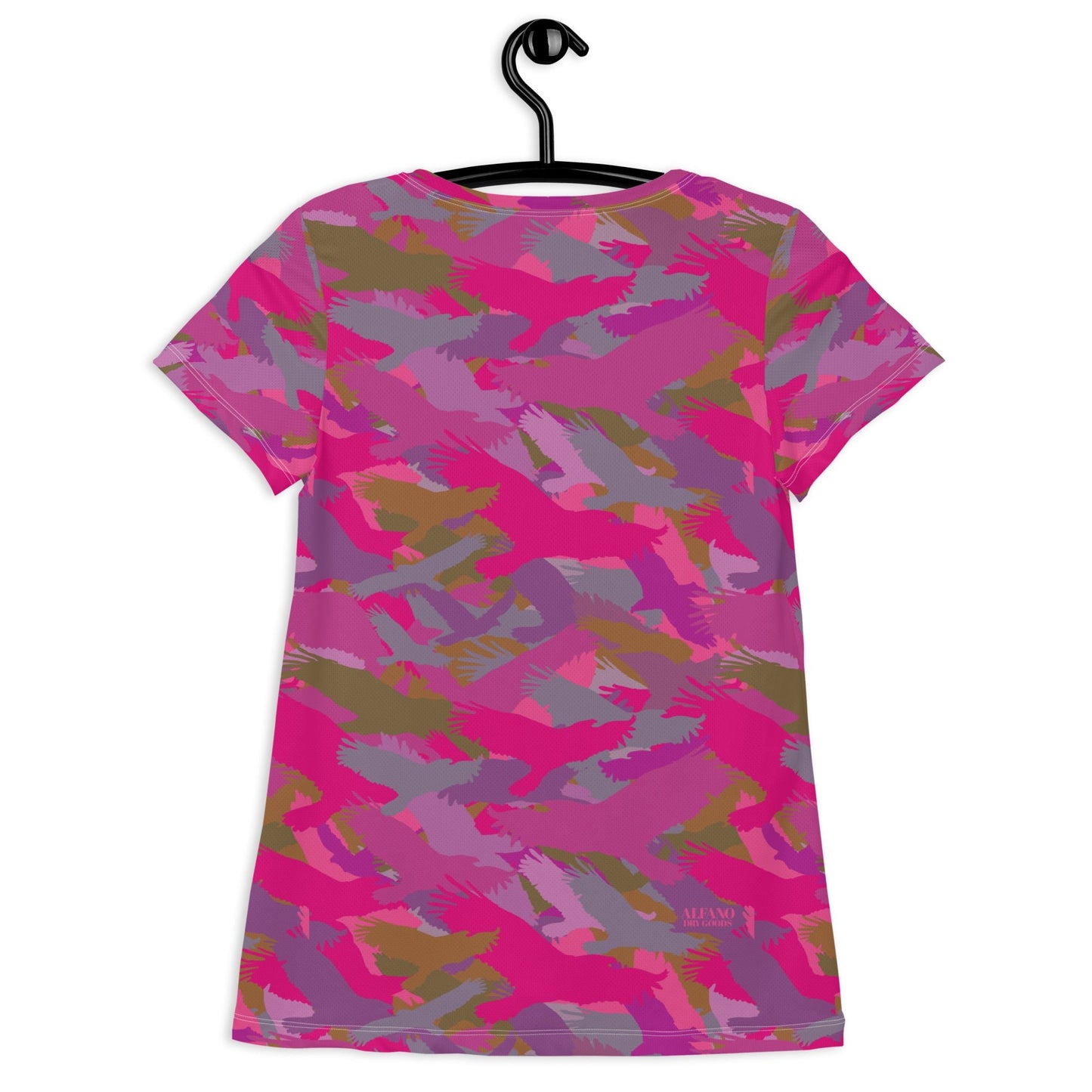 Women's Bald Eagle Camo in Pinks and Purples Athletic T - shirt - Alfano Dry Goods