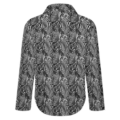 Zebra button down long sleeve blouse - Alfano Dry Goods