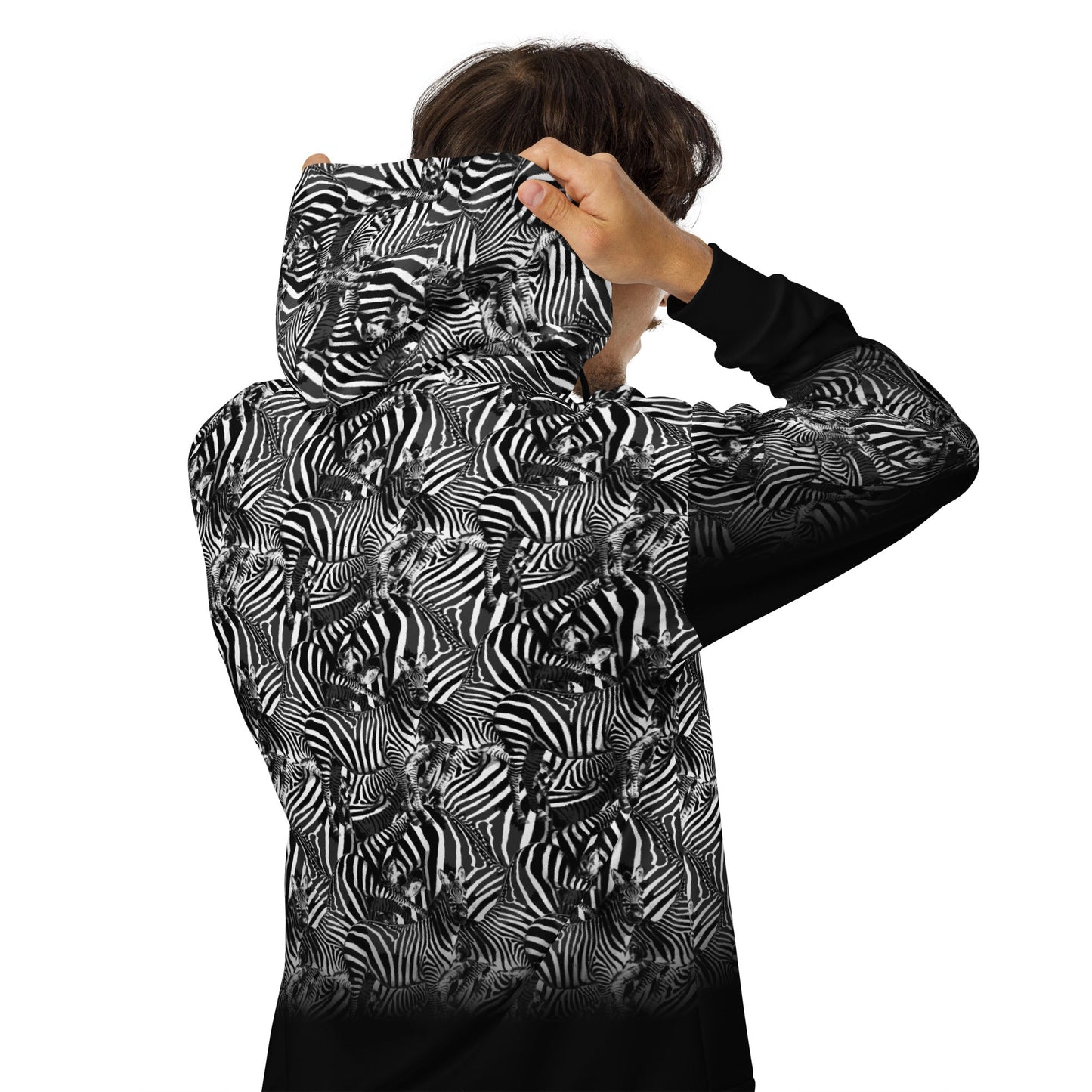 Zebra gradient Unisex zip - up hoodie - Alfano Dry Goods