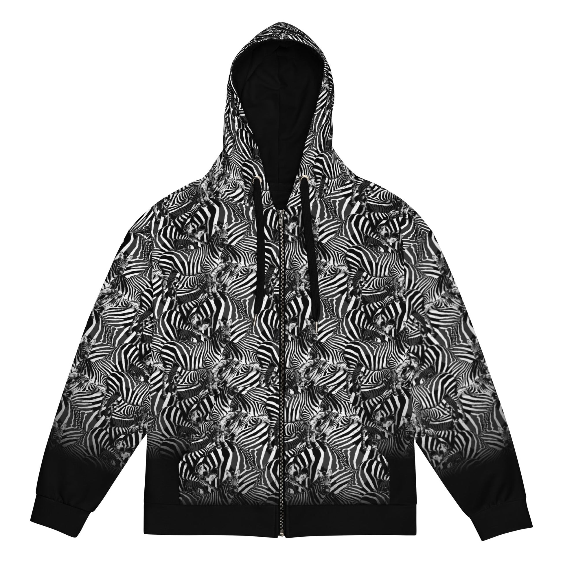 Zebra gradient Unisex zip - up hoodie - Alfano Dry Goods