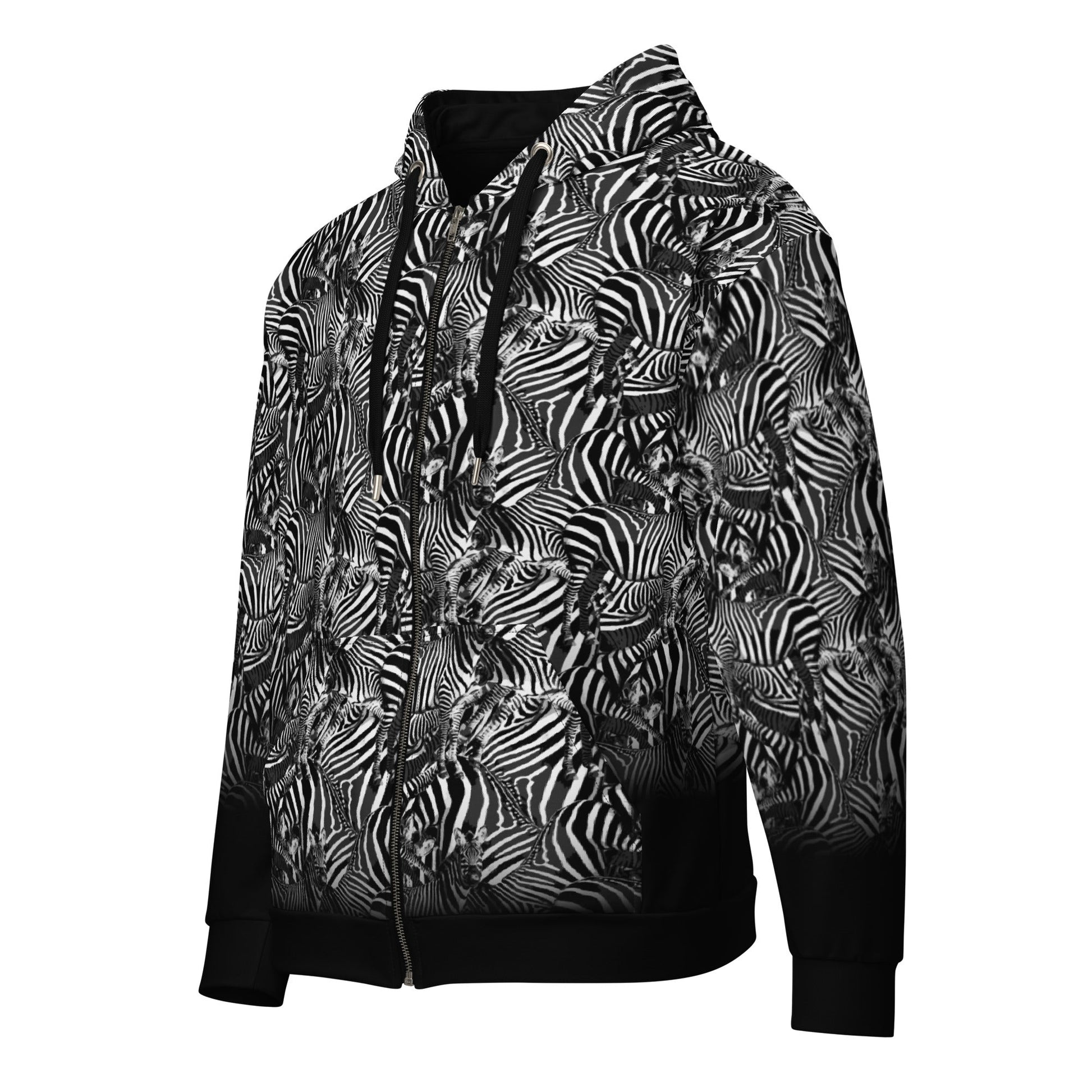 Zebra gradient Unisex zip - up hoodie - Alfano Dry Goods