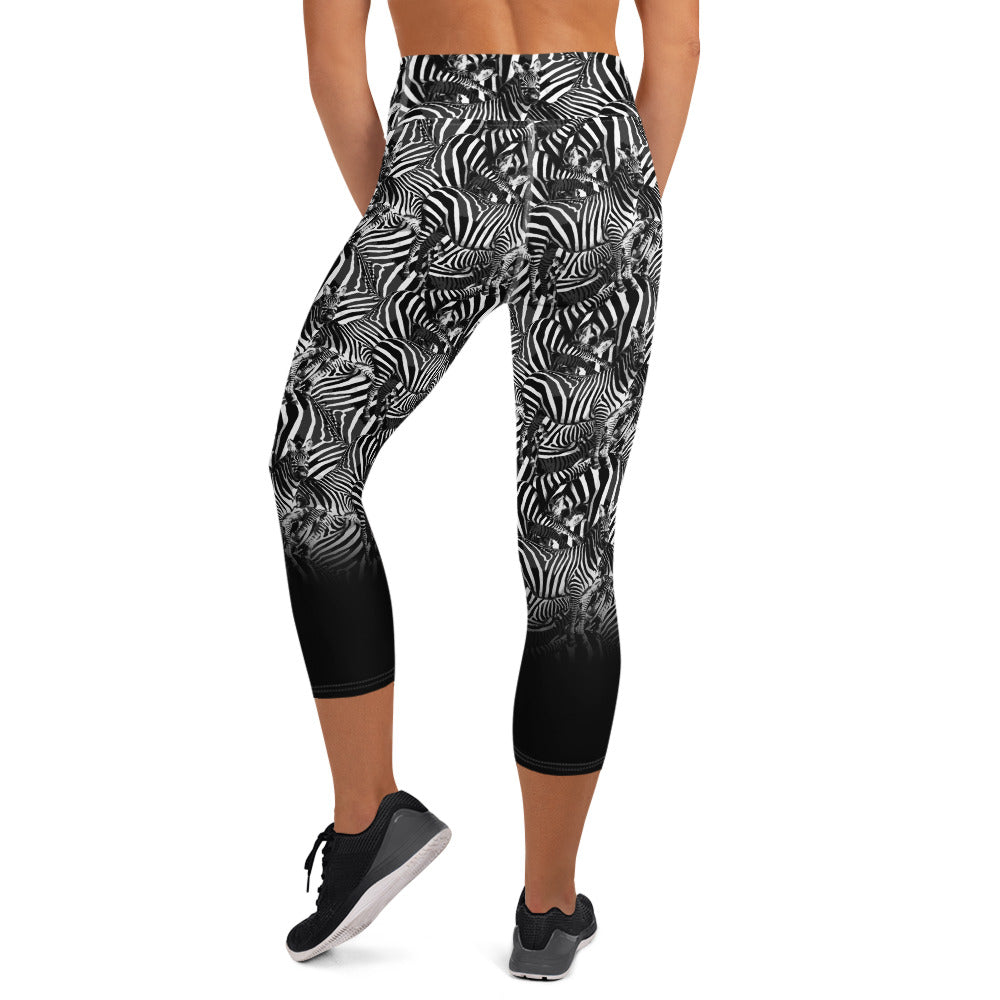 Zebra Gradient Yoga Capri Leggings - Alfano Dry Goods