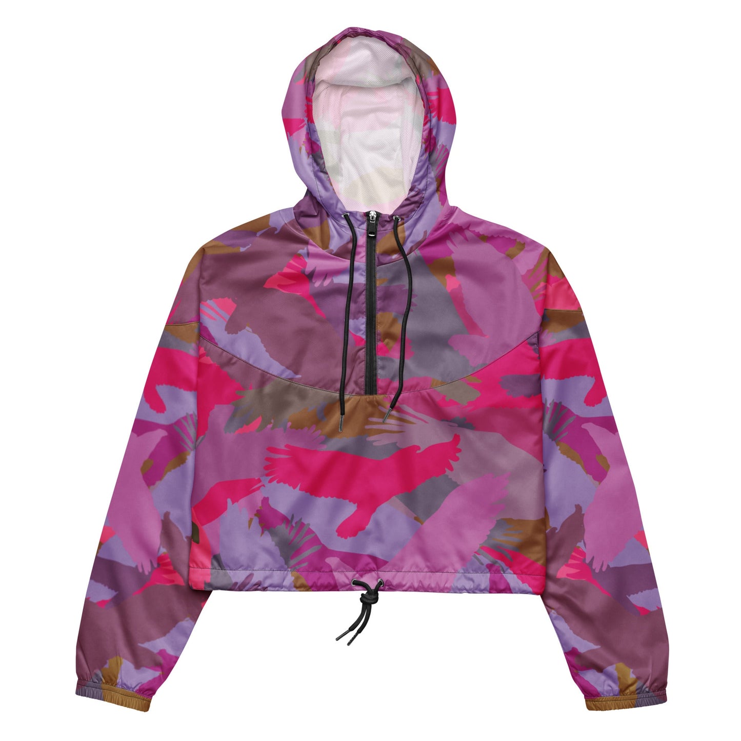 Bald Eagle Camouflage in Pinks - Women’s cropped windbreaker - Alfano Dry Goods