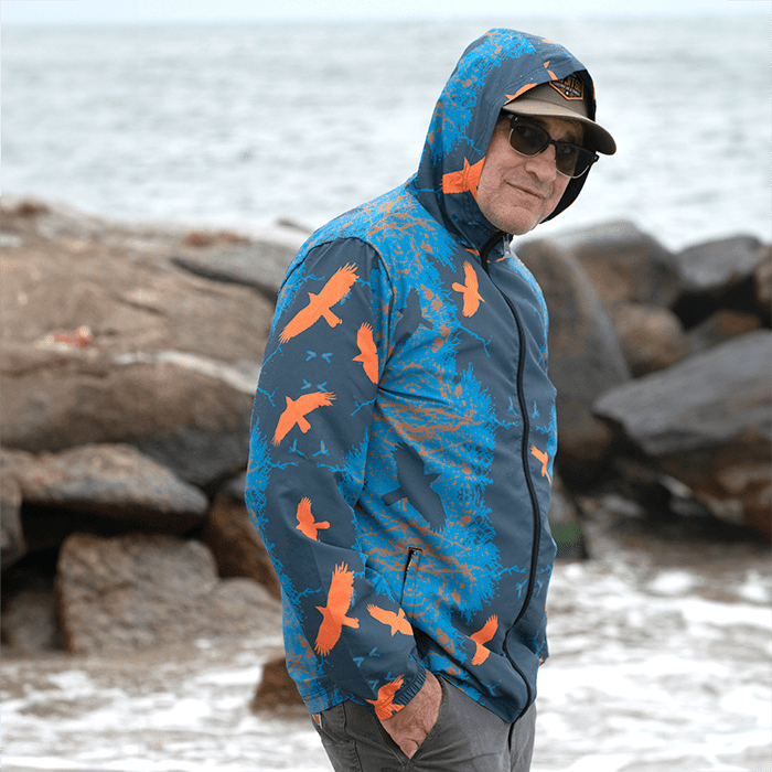 Crows in Flight - Men’s (Unisex) windbreaker - Ginger Gem - Alfano Dry Goods