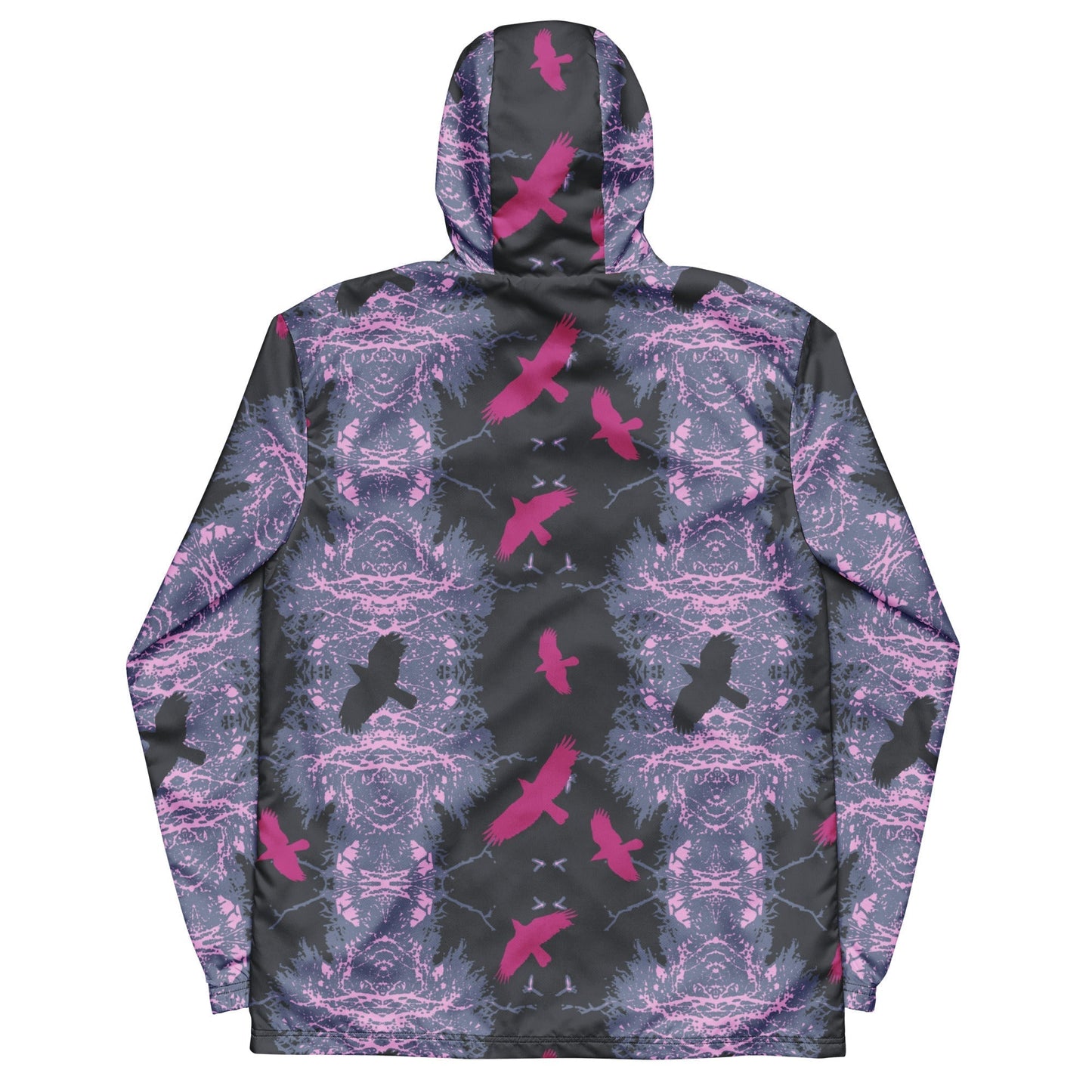 Crows in Flight - Men’s (Unisex) windbreaker - Scandal Pink - Alfano Dry Goods