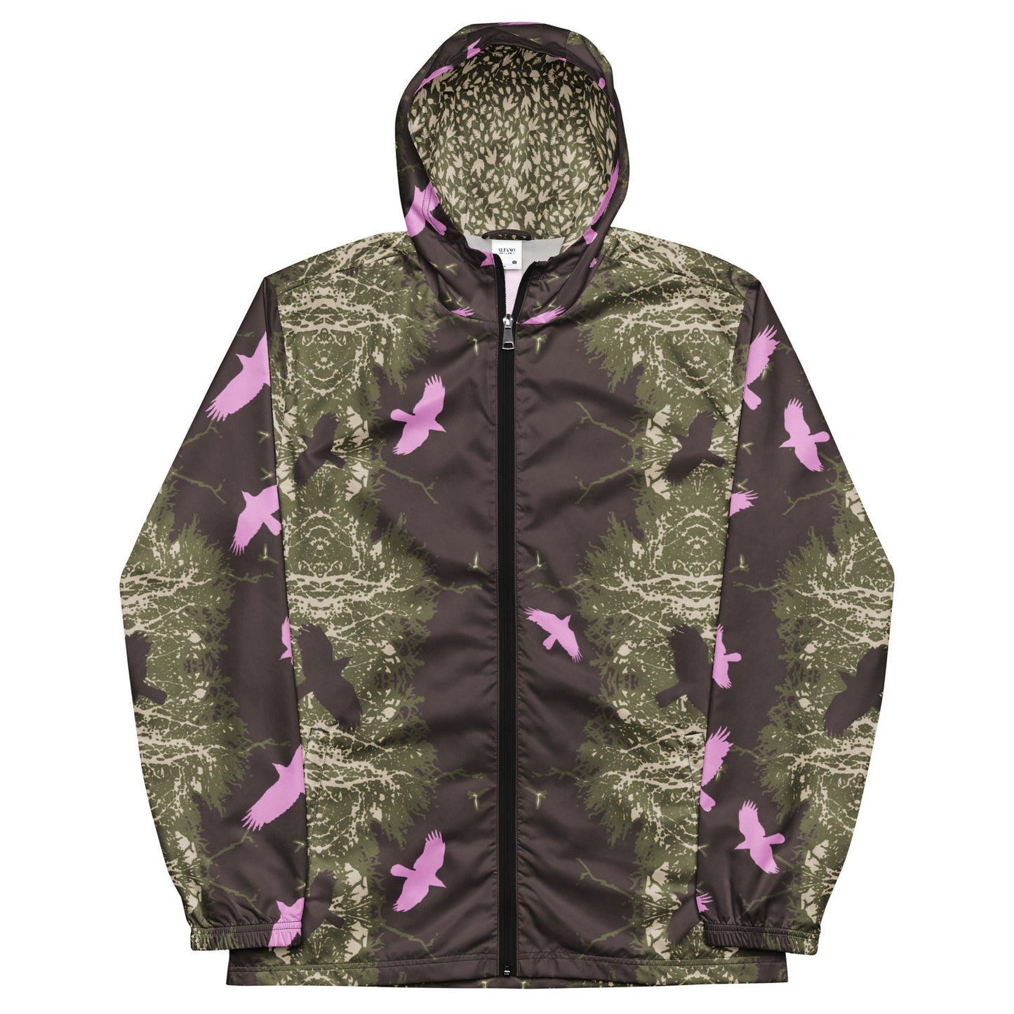 Crows in Flight - Men’s windbreaker - PINK Glow - Alfano Dry Goods