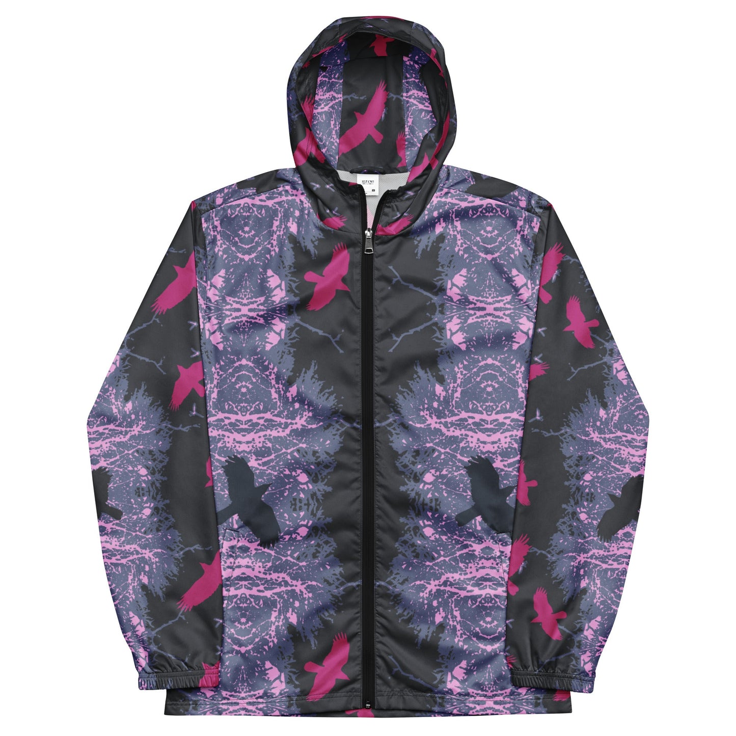 Crows in Flight Men’s windbreaker - Scandal Pink - Alfano Dry Goods