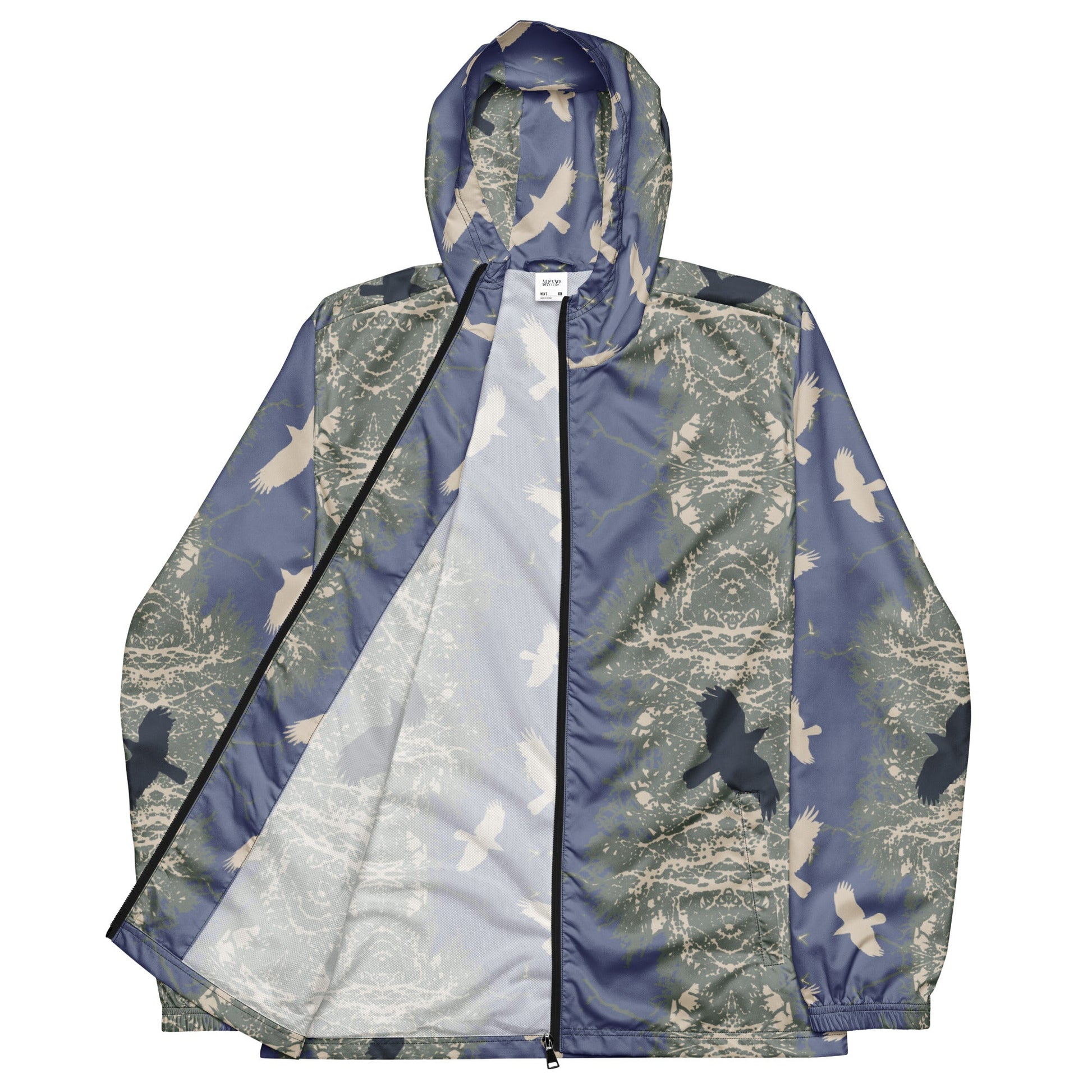 Crows in Flight Men’s windbreaker - Smoked Grass - Alfano Dry Goods