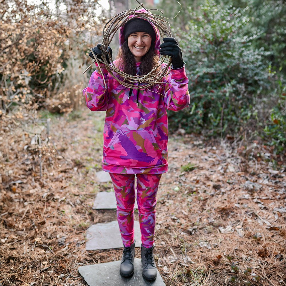 The Bald Eagle Camo HOODIE in Pinks and Purples - Alfano Dry Goods